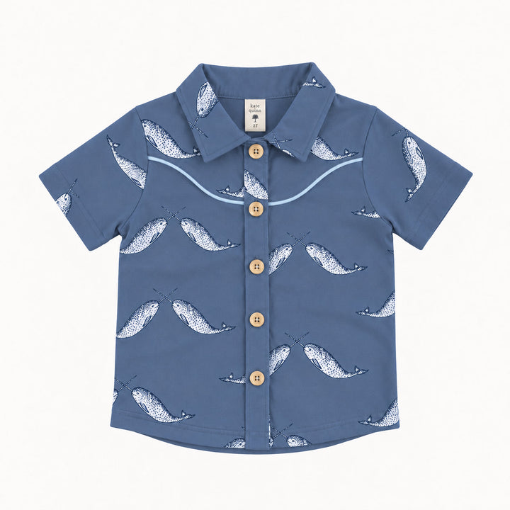 PREORDER short sleeve urban cowboy shirt | narwhal | modal