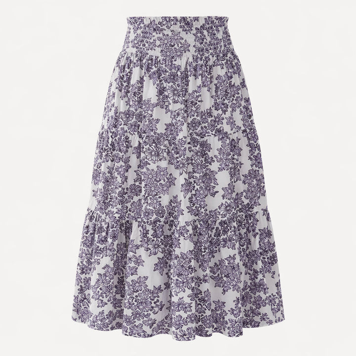 womens maxi skirt | lavender wildflower | organic cotton gauze