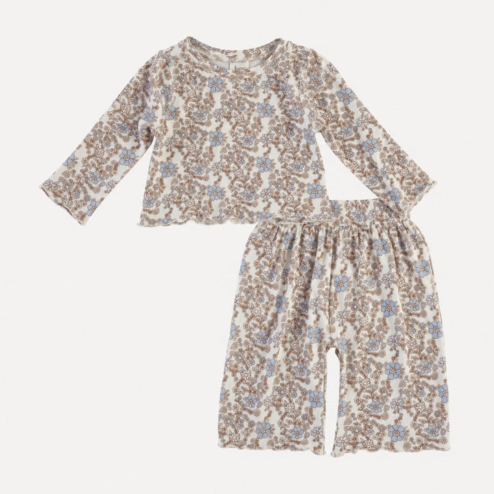 PREORDER long sleeve jade set | cornflower ditsy | bamboo
