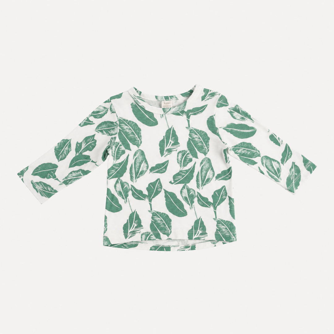 PREORDER long sleeve essential boxy tee | jade leaf | bamboo