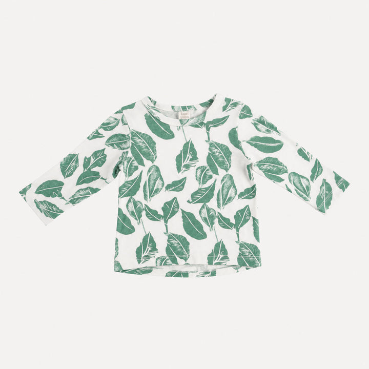 PREORDER long sleeve essential boxy tee | jade leaf | bamboo