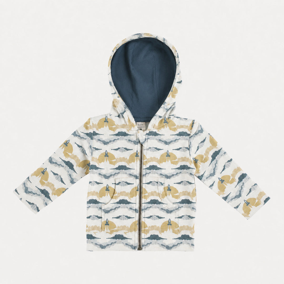 PREORDER long sleeve skinny zipper pocket hoodie | rocket | bamboo