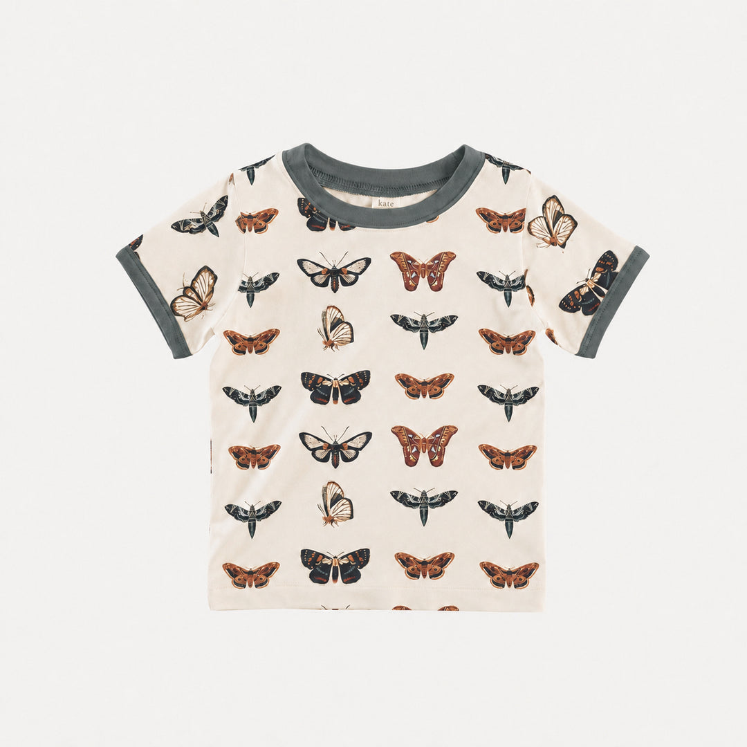 PREORDER short sleeve ringer tee | moths | bamboo