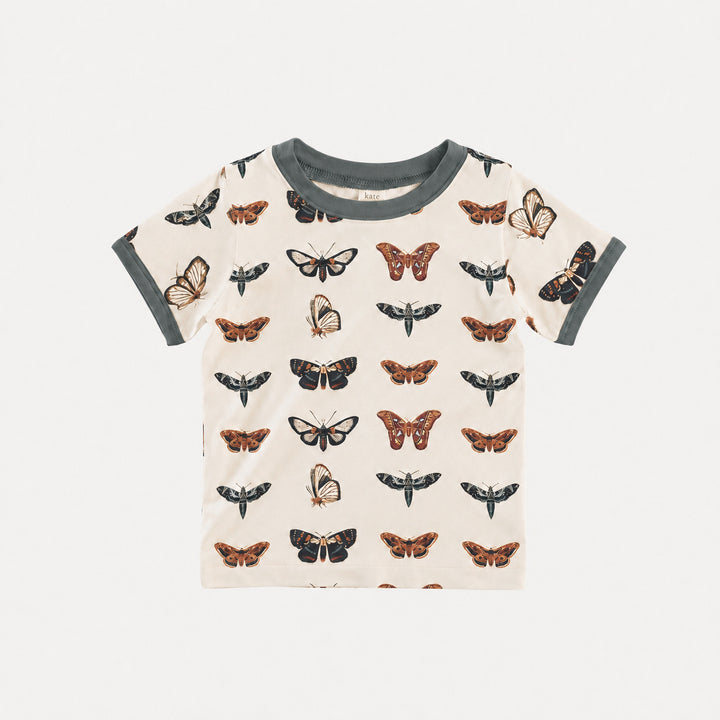 PREORDER short sleeve ringer tee | moths | bamboo
