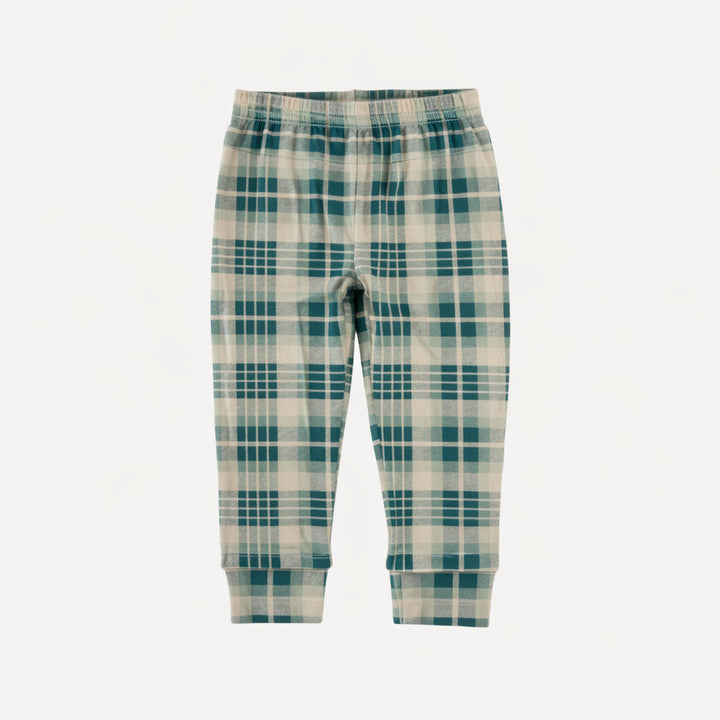 cuffed pocket jogger | balsam plaid | organic cotton jersey