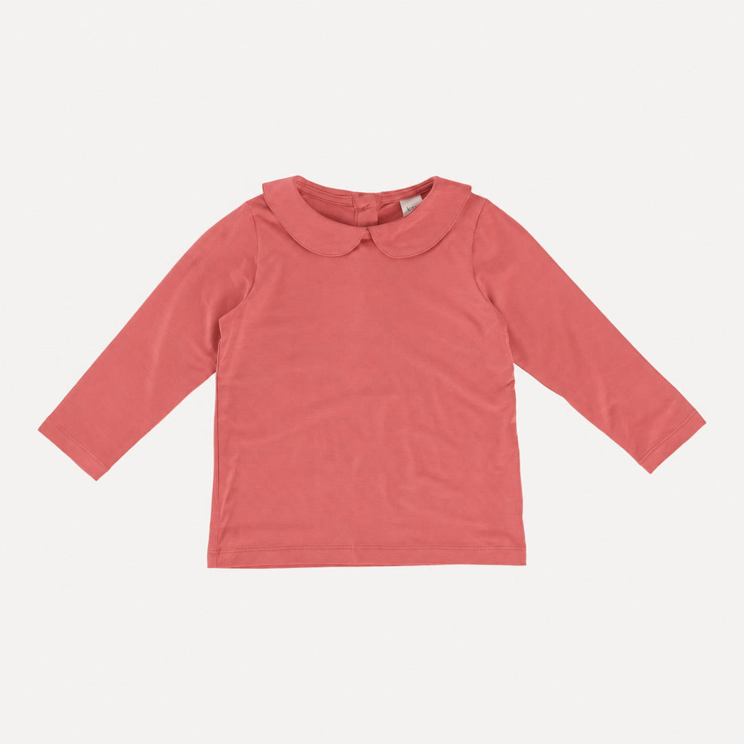 PREORDER long sleeve peter pan tee | pink coral | bamboo