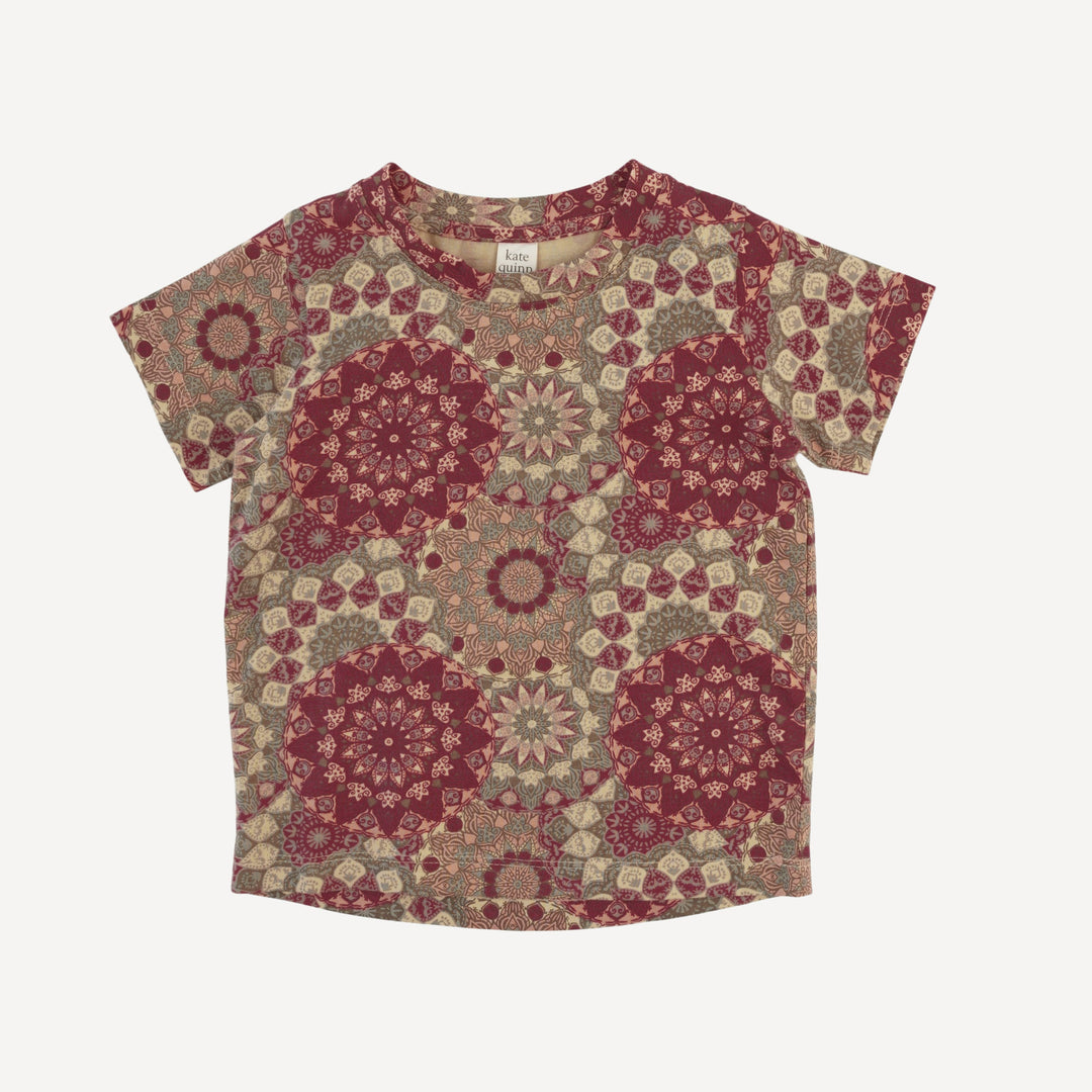 short sleeve essential boxy tee | earthen mandala | organic cotton jersey