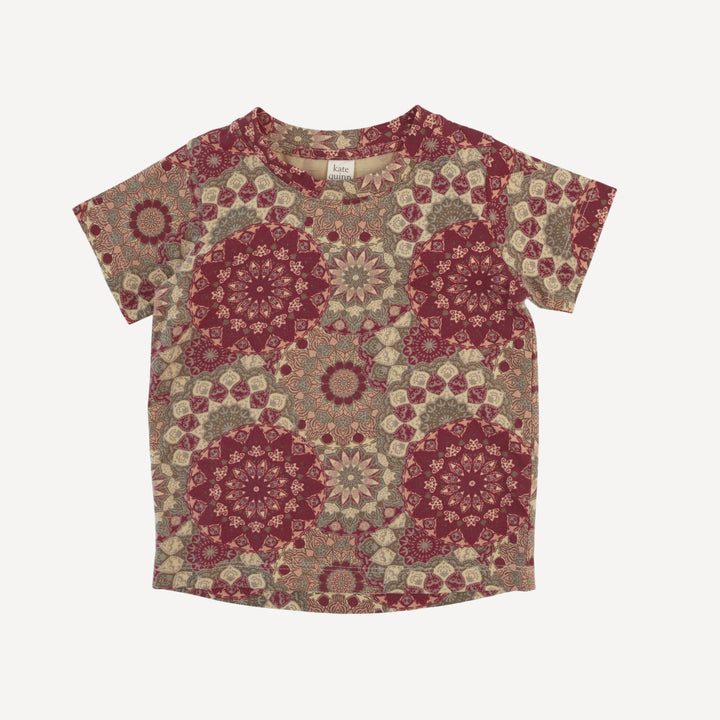 short sleeve essential boxy tee | earthen mandala | organic cotton jersey