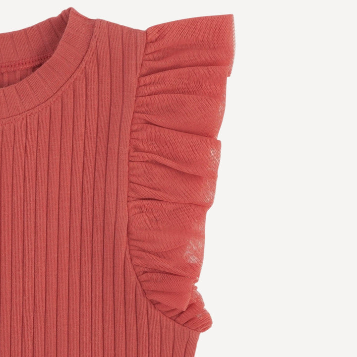 100 acre wood tulle flutter tee | earthen red | organic cotton wide rib