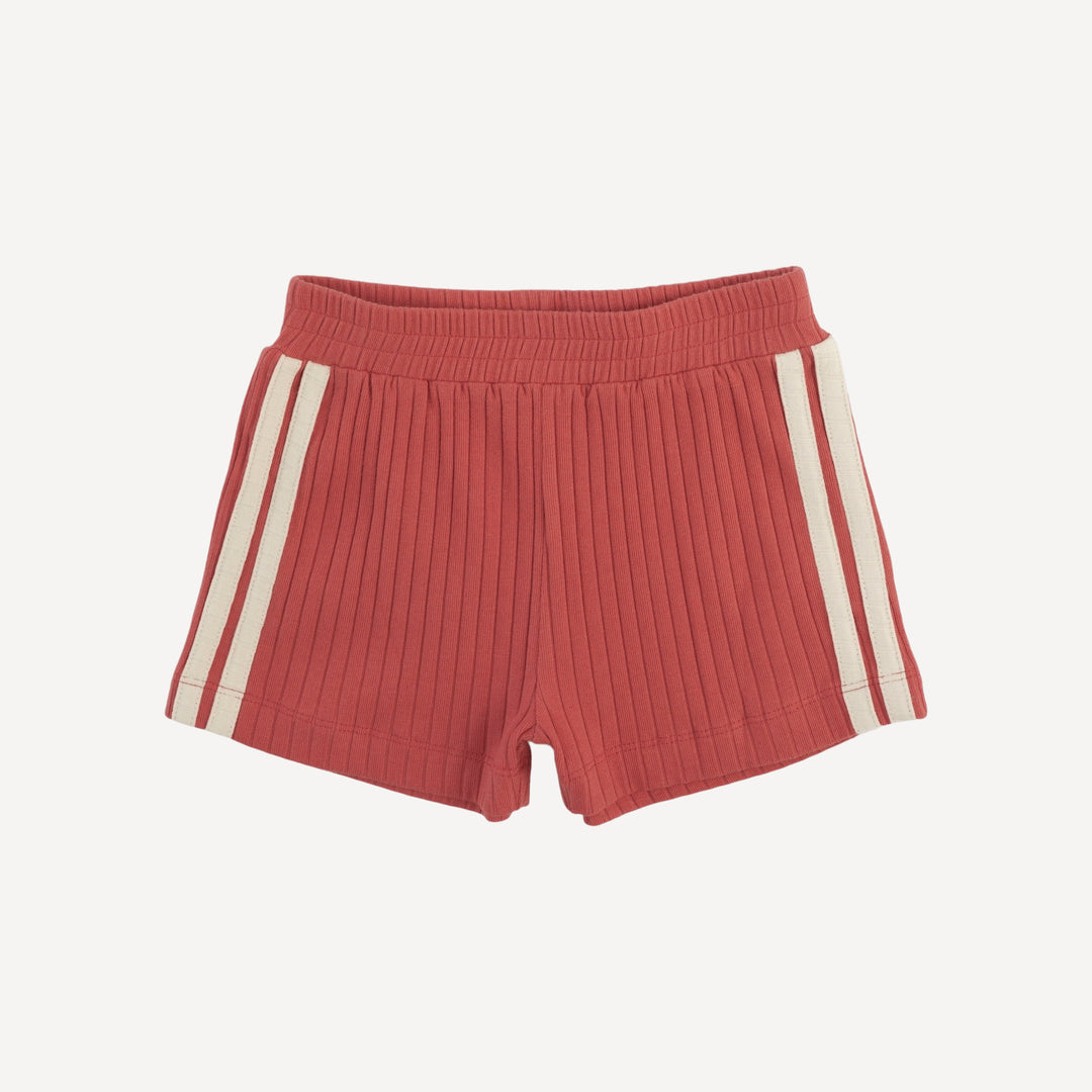 andrew short set | earthen red | organic cotton wide rib
