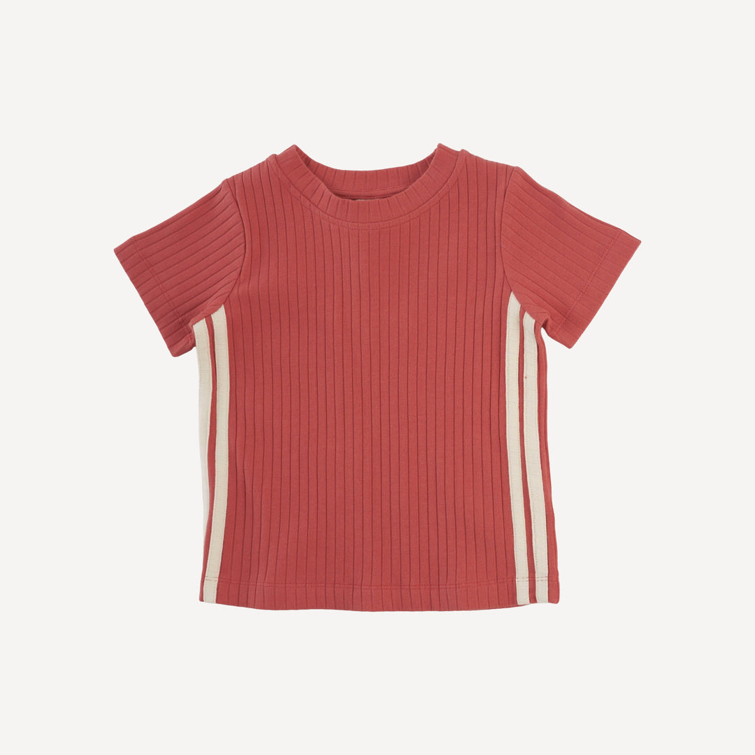 andrew short set | earthen red | organic cotton wide rib