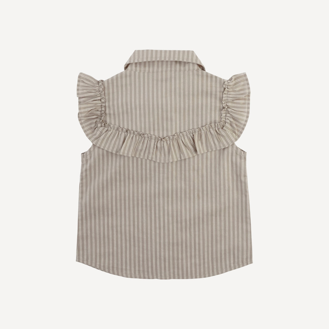sleeveless goldilocks top | earthy pinstripe | organic cotton woven