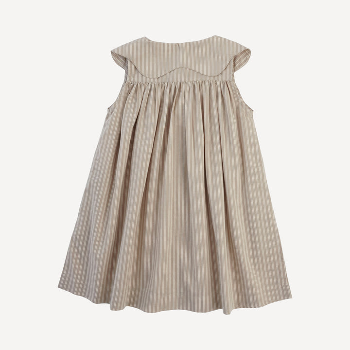 olive dress | earthy pinstripe | organic cotton woven