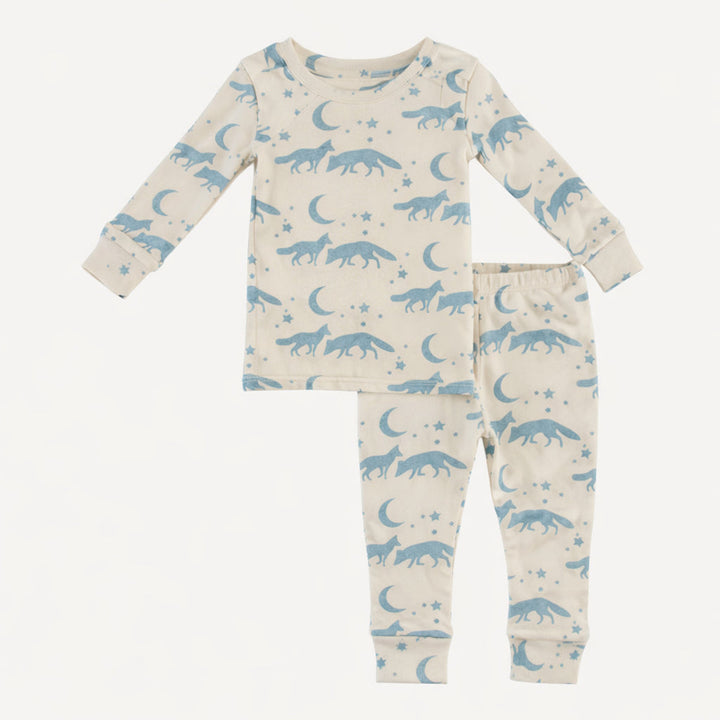 long sleeve crew neck pj set | coyote moon | organic cotton interlock