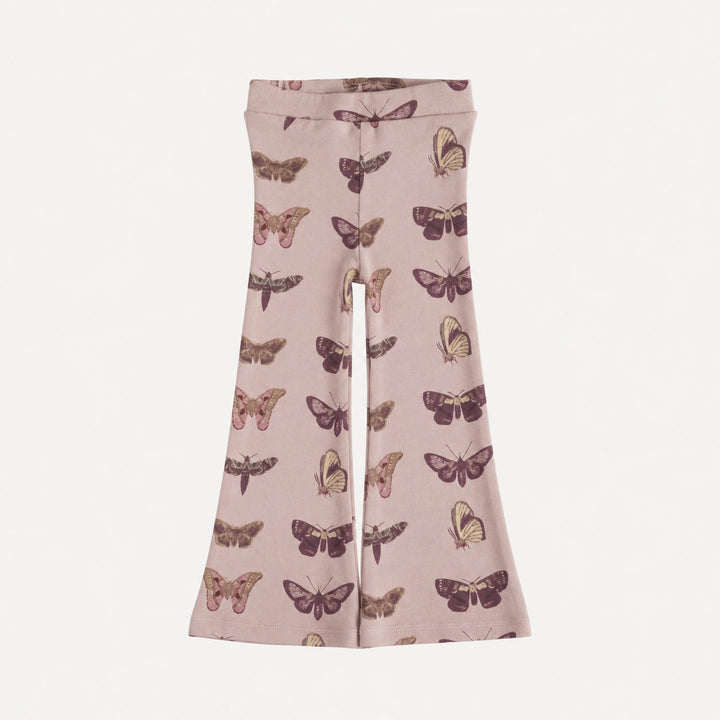 PREORDER flare leg pant | purple moths | organic cotton interlock