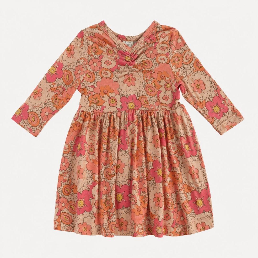 PREORDER long sleeve twirl dress | mod 60s burst | bamboo