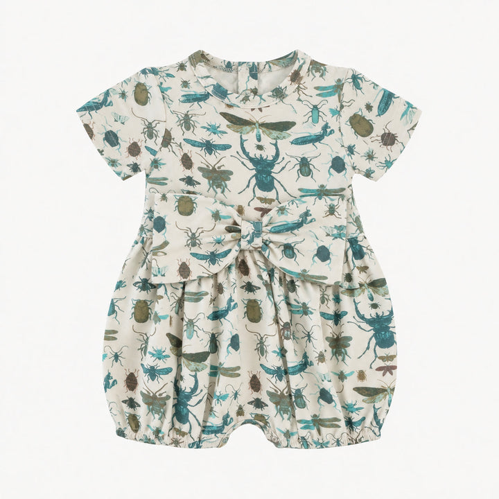 PREORDER short sleeve woods bow bubble | aqua insects | modal