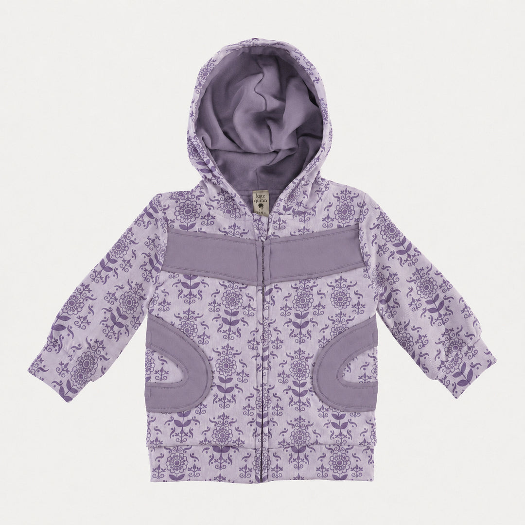 PREORDER hooded puff sleeve jacket | orchid folk wallpaper | organic cotton interlock