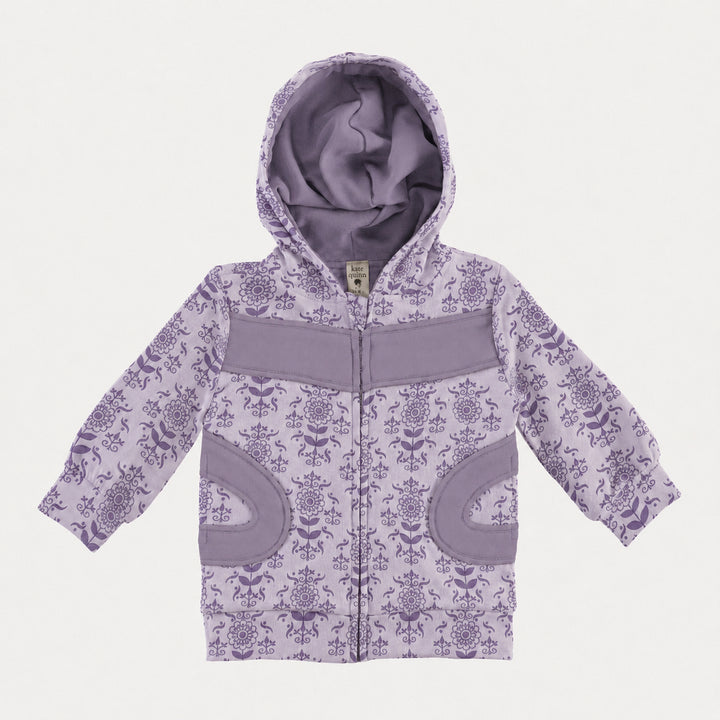 PREORDER hooded puff sleeve jacket | orchid folk wallpaper | organic cotton interlock