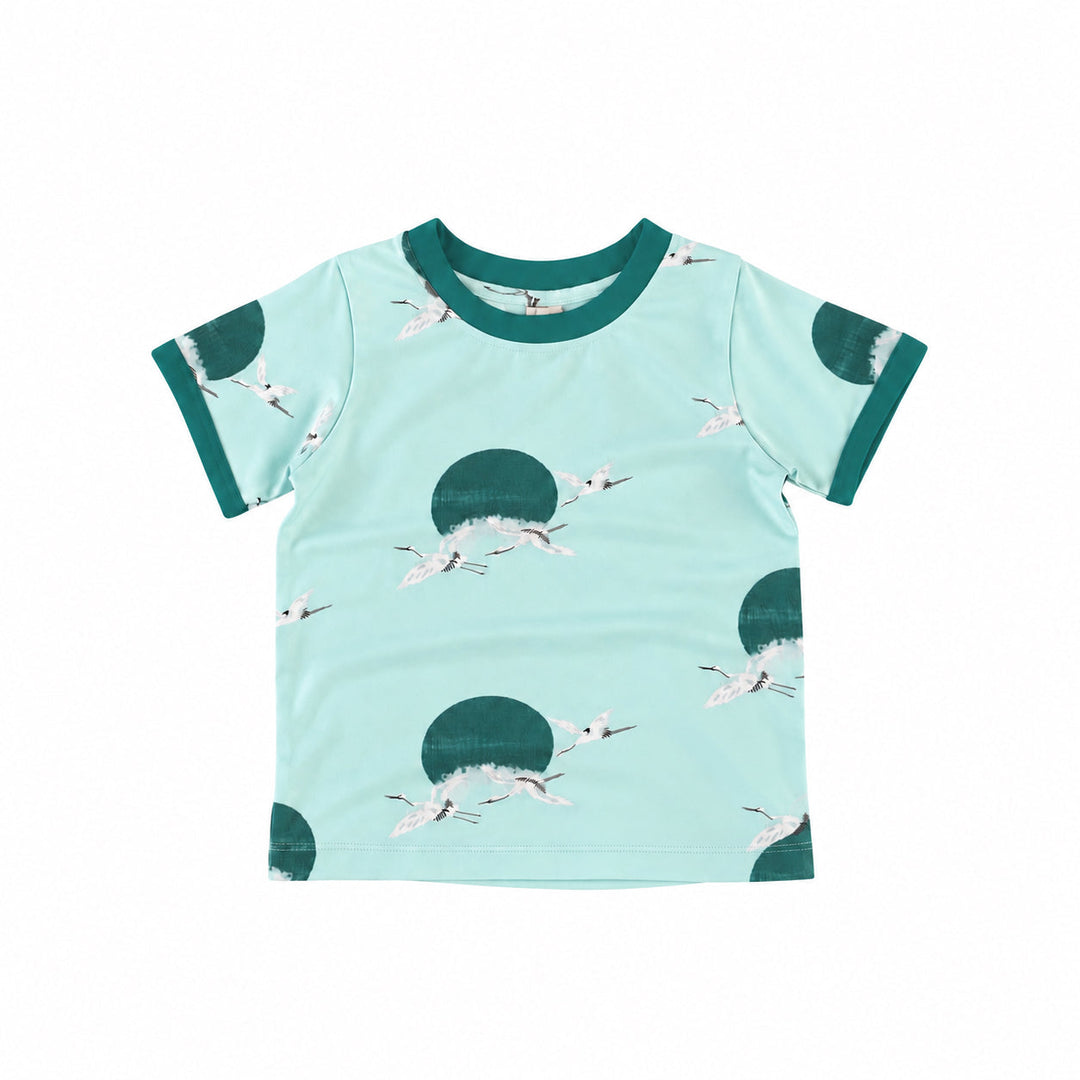 PREORDER ivan ringer tee | aqua crane | modal