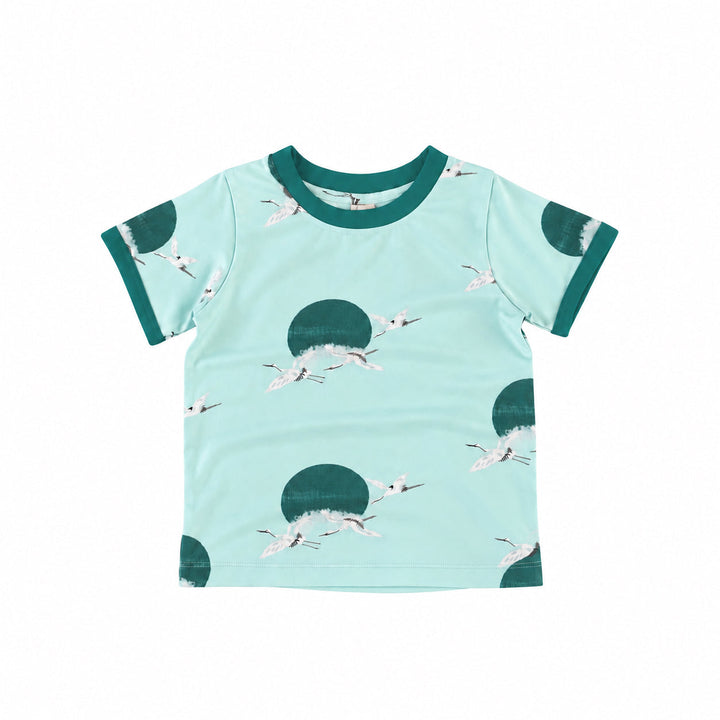PREORDER ivan ringer tee | aqua crane | modal