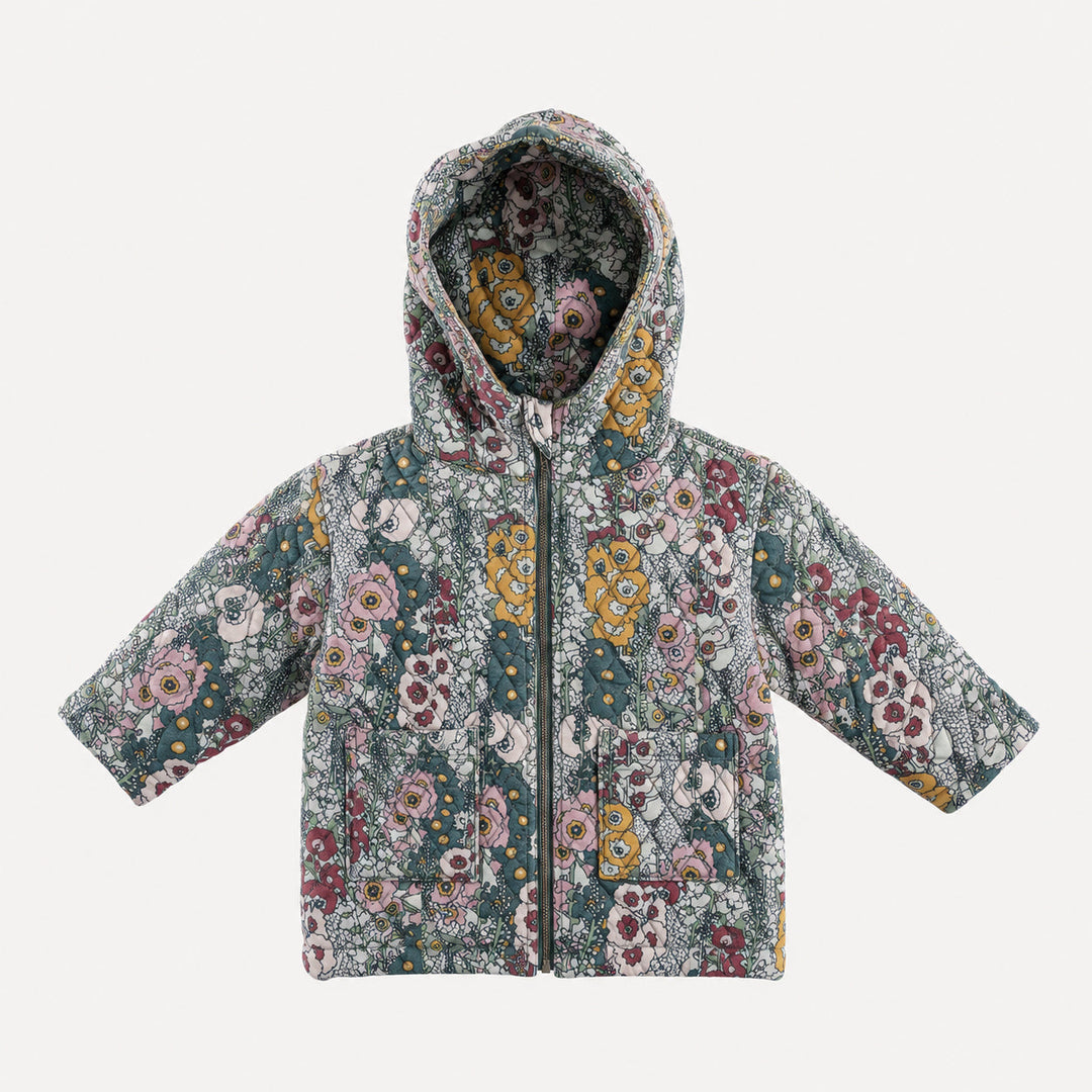 PREORDER hooded quilted jacket | hollyhock | bamboo