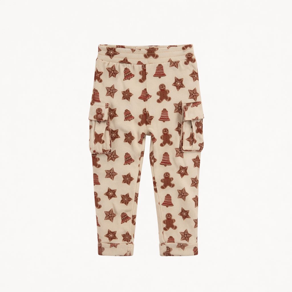skinny cargo pant | gingerbread cookies | organic cotton flat rib