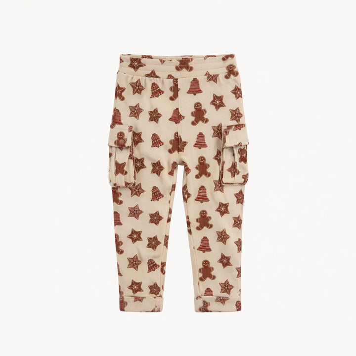skinny cargo pant | gingerbread cookies | organic cotton flat rib