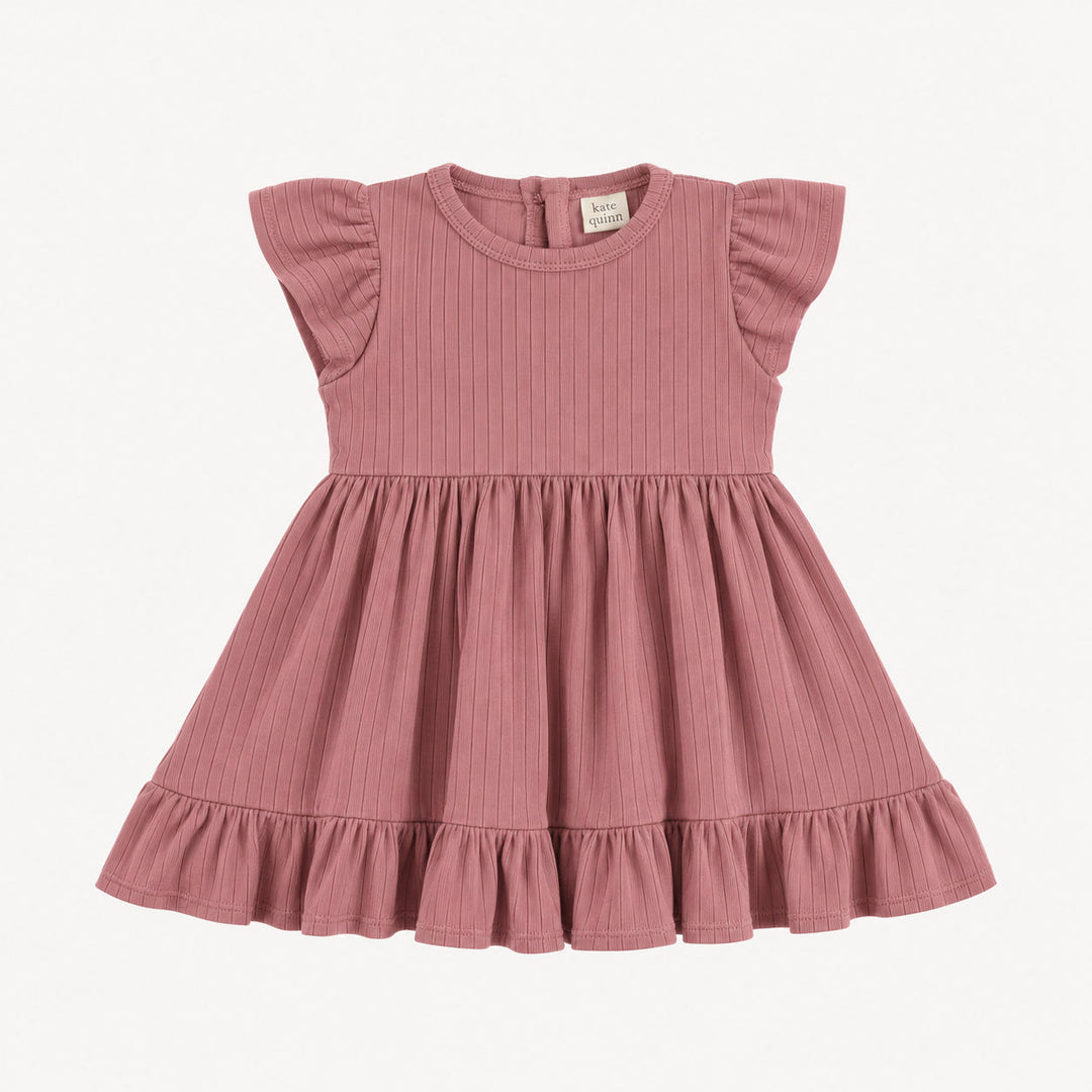 PREORDER pinafore apron button pocket dress | dusty rose | woods rib