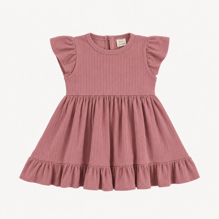 PREORDER pinafore apron button pocket dress | dusty rose | woods rib
