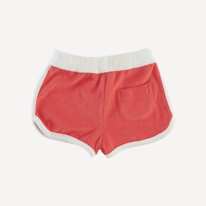 retro track short | emberglow | organic cotton terry