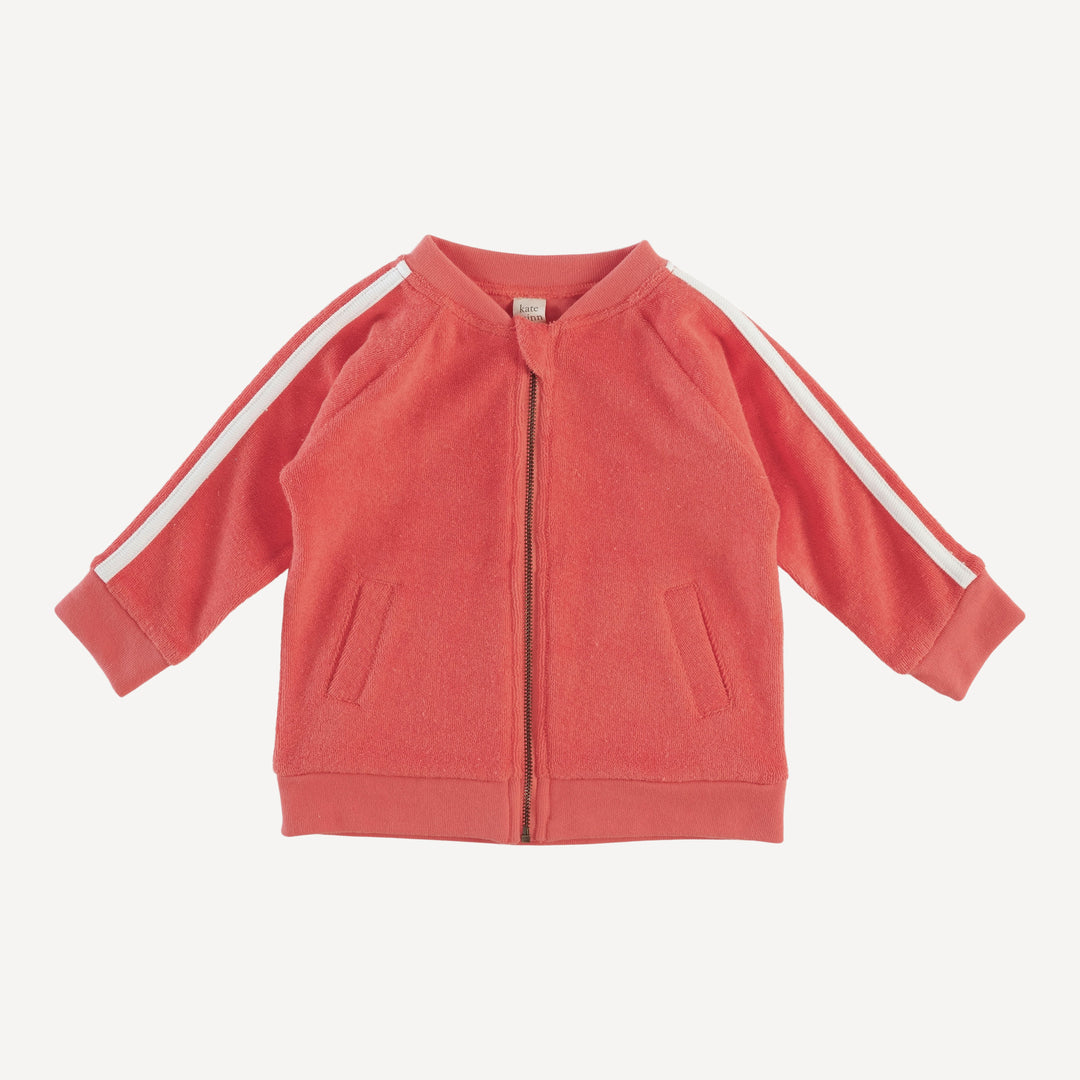 retro stripe track jacket | emberglow | organic cotton terry