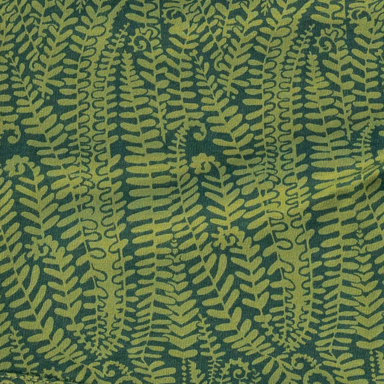 mens long sleeve henley top | emerald fern frond | modal