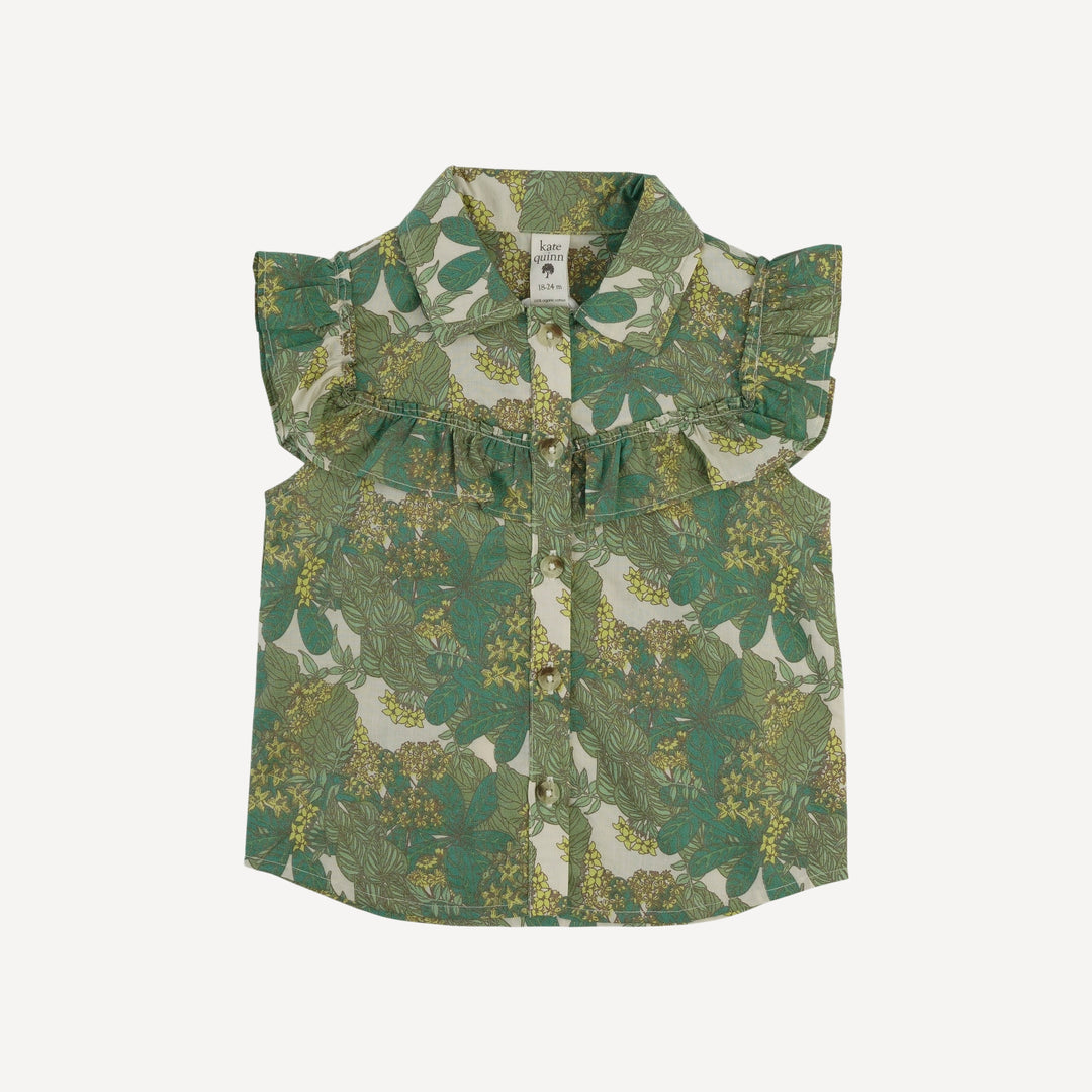 sleeveless goldilocks top | endive goldilocks floral | organic cotton woven