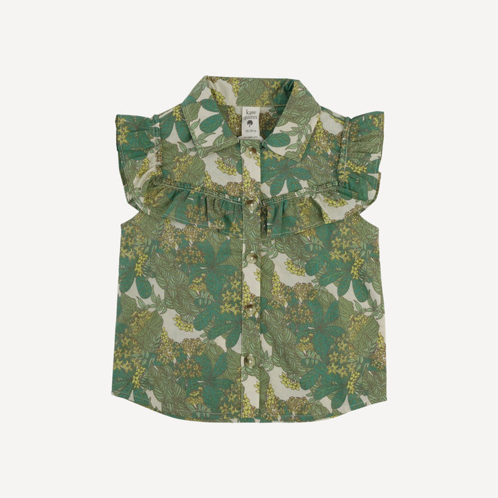 sleeveless goldilocks top | endive goldilocks floral | organic cotton woven