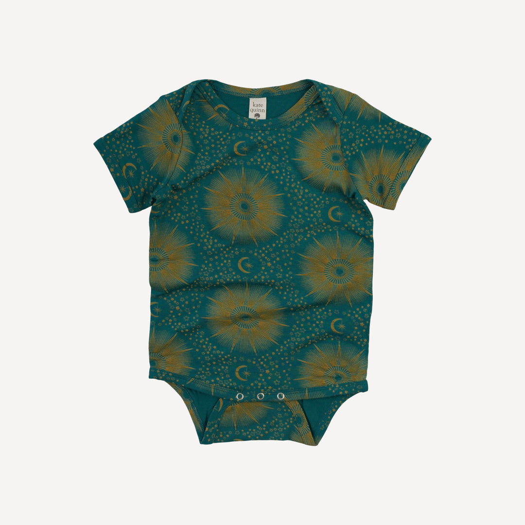 short sleeve lap neck bodysuit | eye in the sky | bamboo