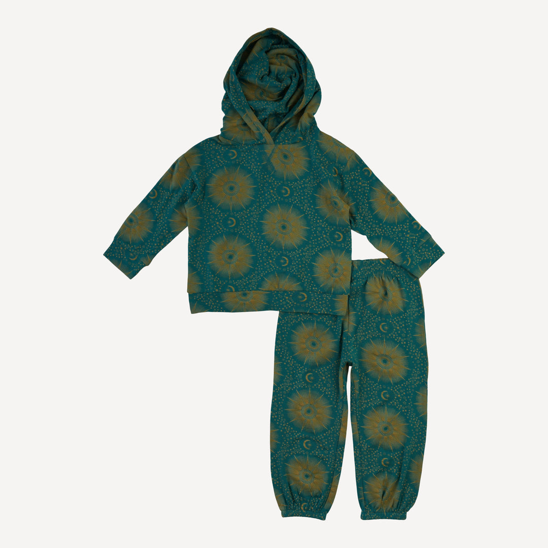 long sleeve boxy topstitch hoodie + relaxed jogger set | eye in the sky | bamboo