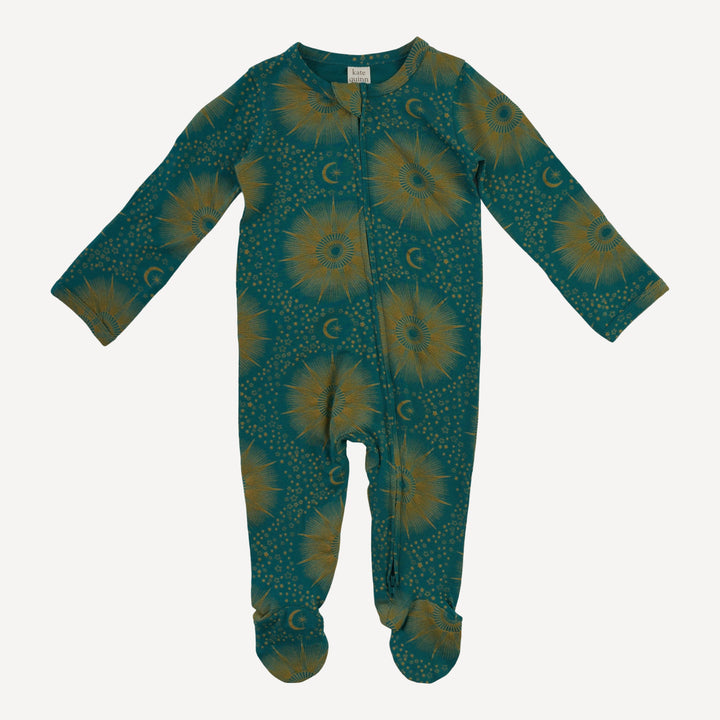 long sleeve two way zipper footie | eye in the sky | bamboo