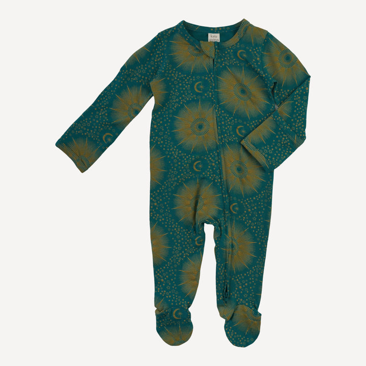 long sleeve two way zipper footie | eye in the sky | bamboo