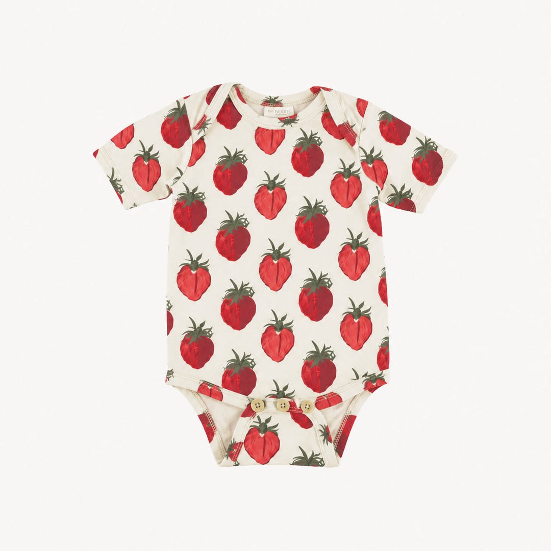 PREORDER short sleeve lap neck bodysuit | strawberry | modal