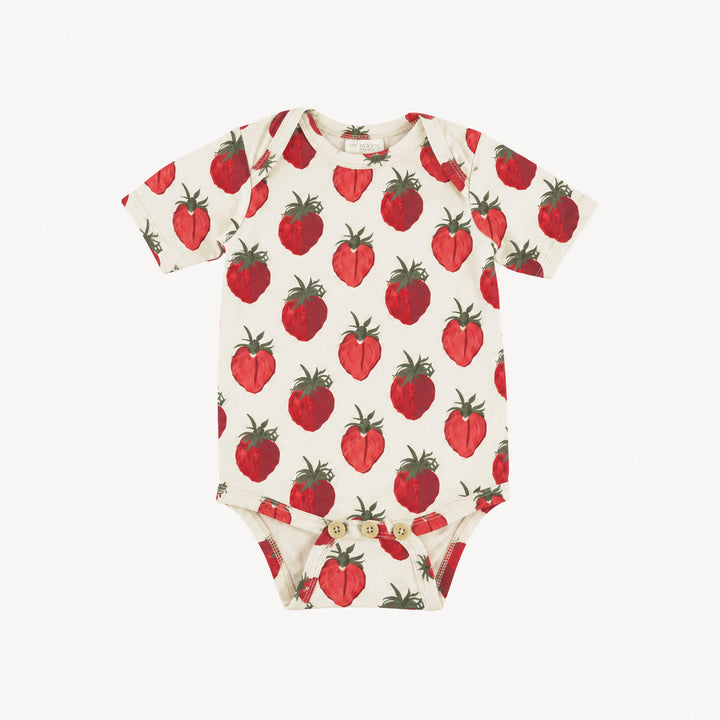 PREORDER short sleeve lap neck bodysuit | strawberry | modal
