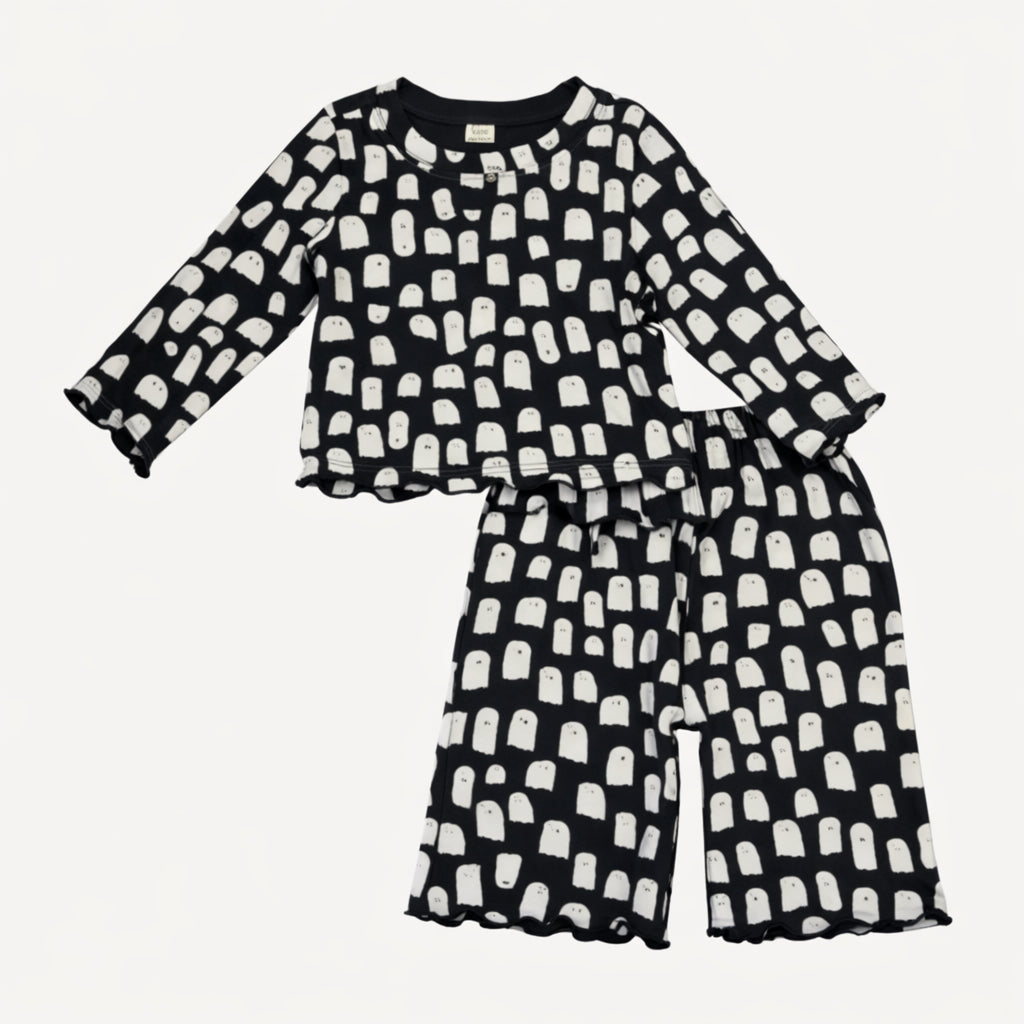 long sleeve jade set | ghost | organic cotton interlock