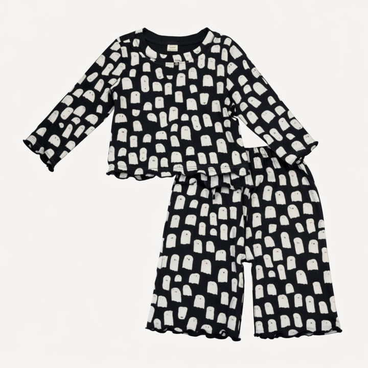 long sleeve jade set | ghost | organic cotton interlock