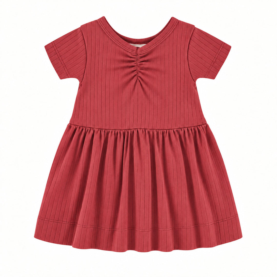 PREORDER short sleeve twirl dress | american beauty | woods rib