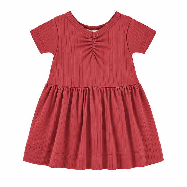 PREORDER short sleeve twirl dress | american beauty | woods rib