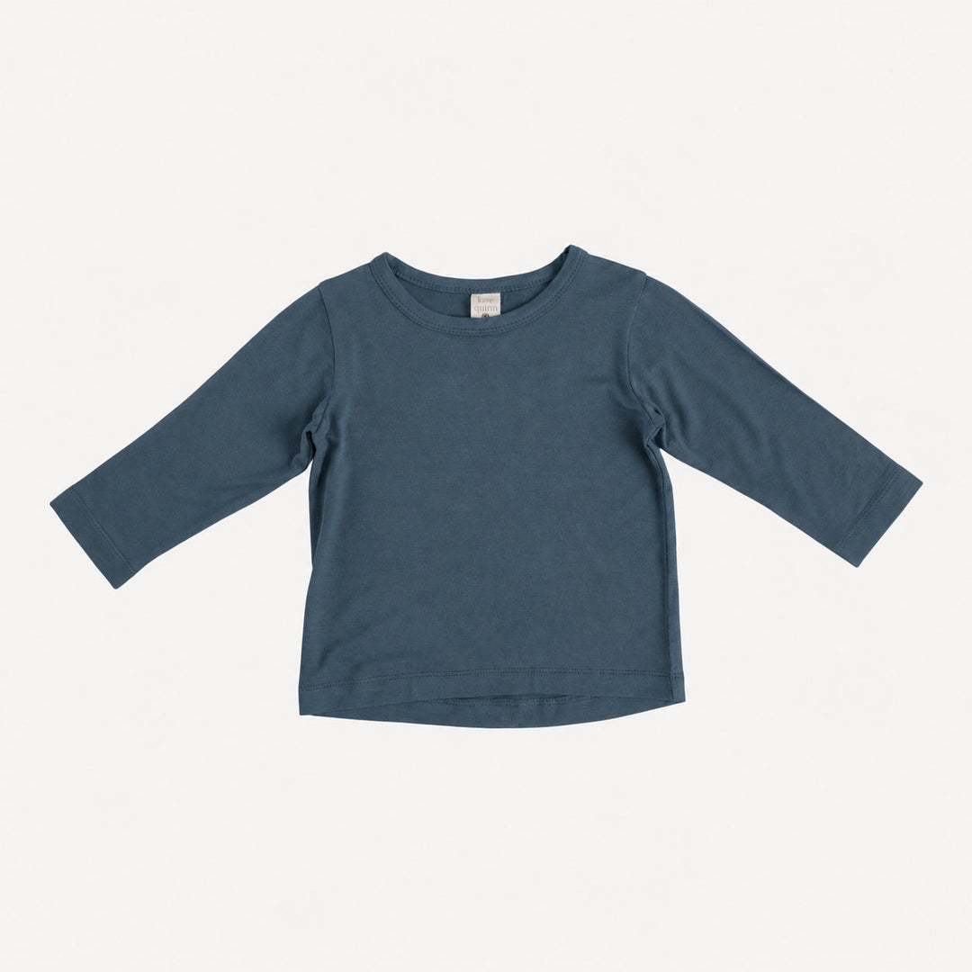 PREORDER long sleeve boxy tee | slate blue | bamboo