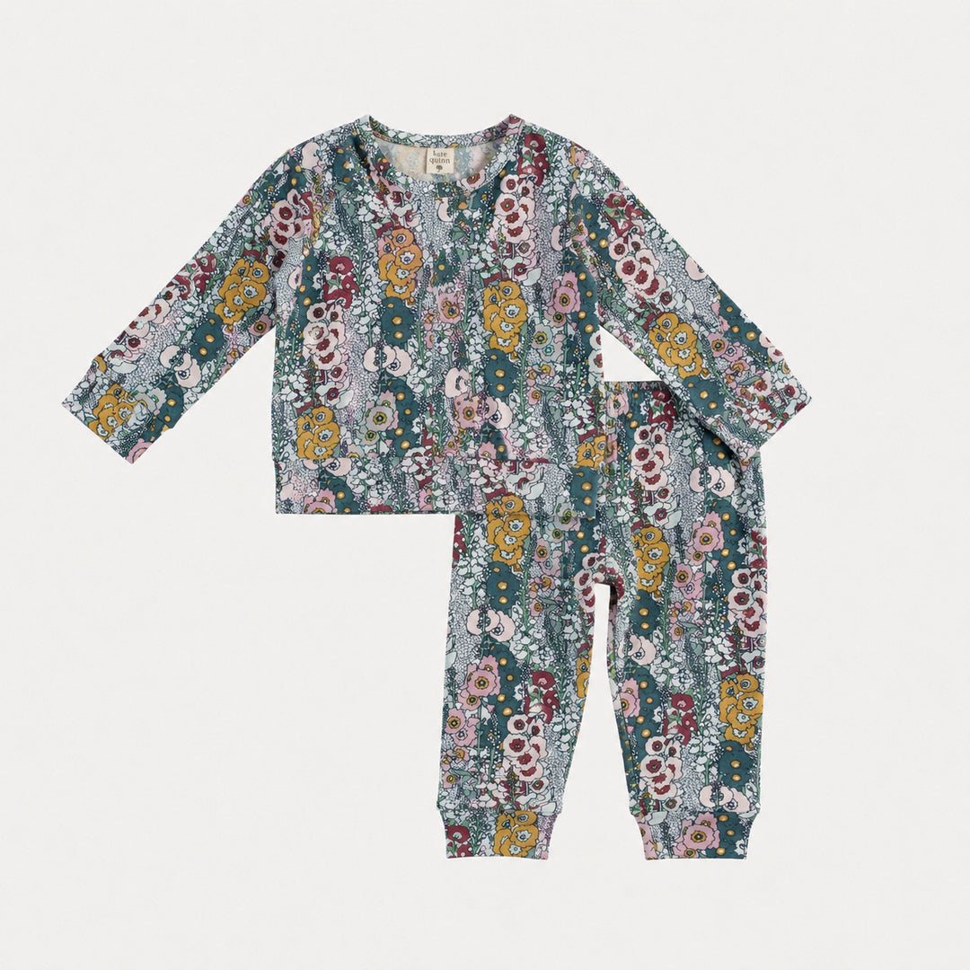 PREORDER long sleeve relaxed jogger set | hollyhock | bamboo