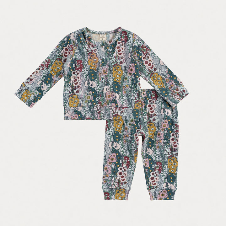PREORDER long sleeve relaxed jogger set | hollyhock | bamboo