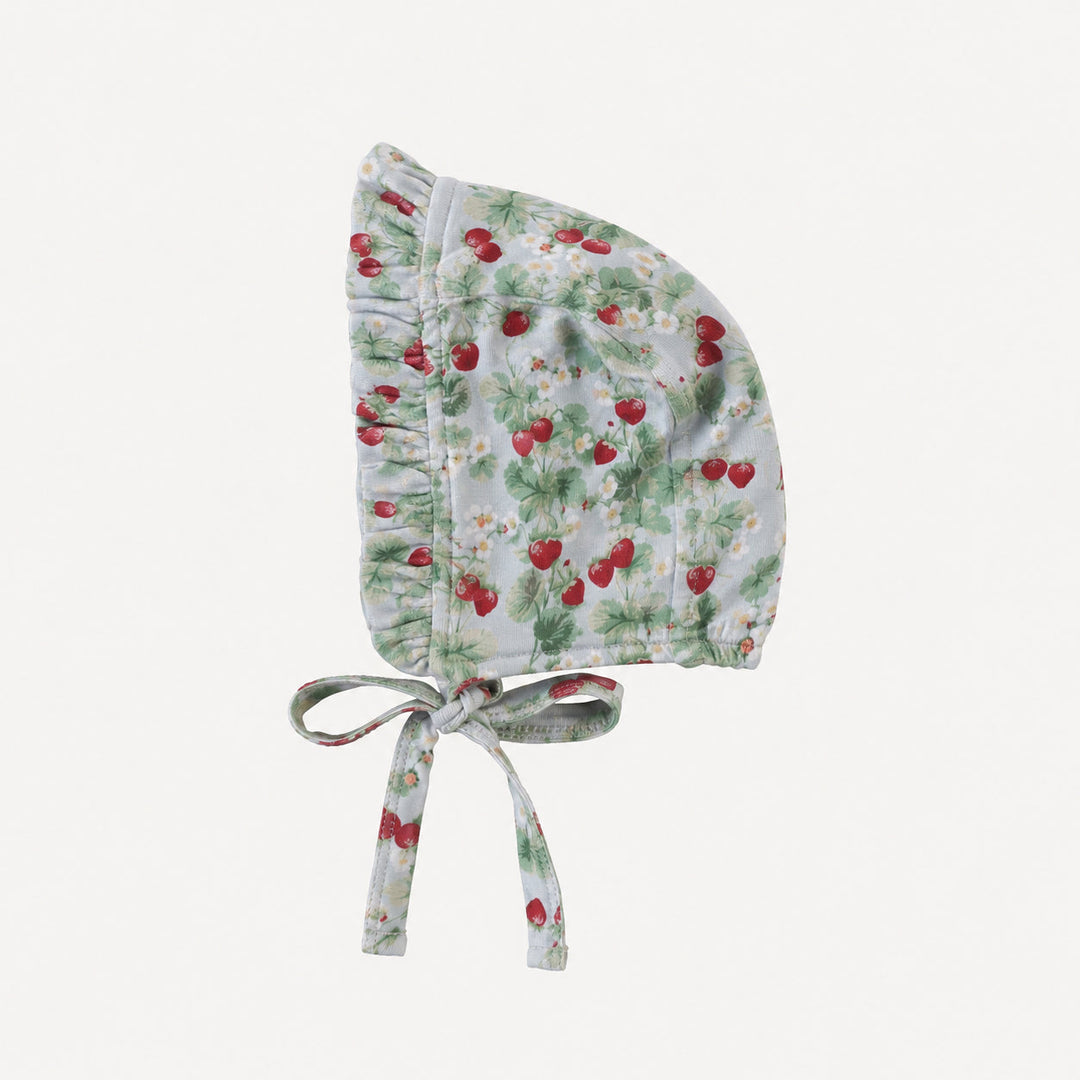 PREORDER small ruffle bonnet | strawberry vine | bamboo