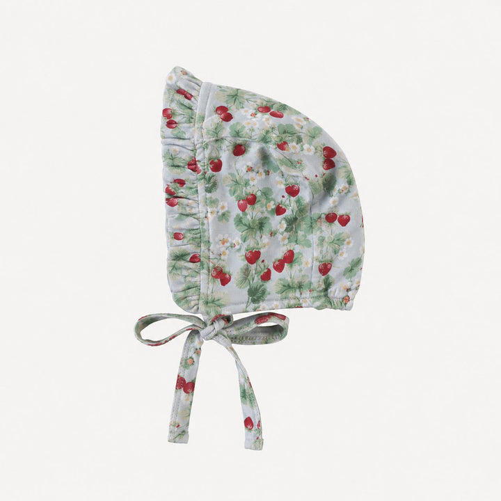 PREORDER small ruffle bonnet | strawberry vine | bamboo